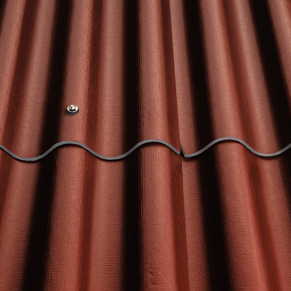 Plaque ondulée 6 ondes en fibres-ciment - Couverture et Façade - P06 Coloronde FR - 1585 x 1095 mm - Rouge brun