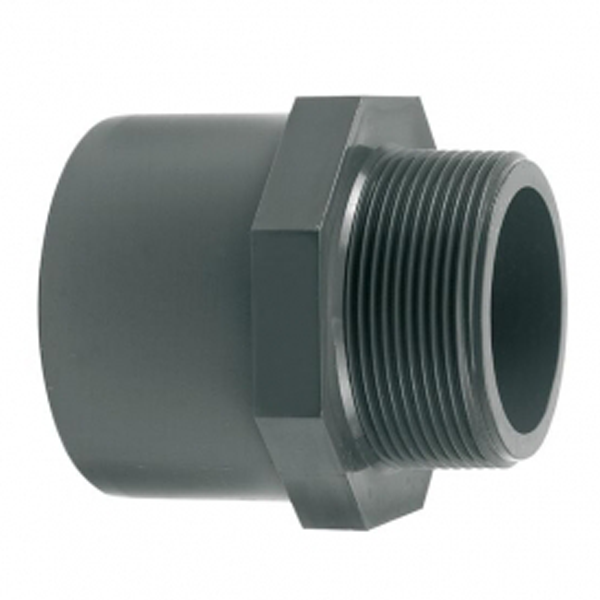 Embout fileté PVC à coller/visser pour plomberie de piscine - diamètre 63/75 mm
