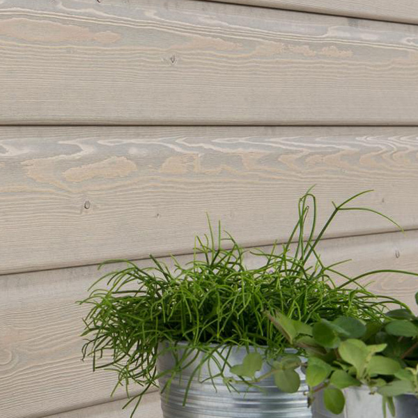 Bardage bois peint en Sapin du Nord de classe 3.1 - Protect Silverwood - Profil Oscillo XXL - 26,00 MM x 122,00 MM - Long. 4,45 M - Coloris Cendre