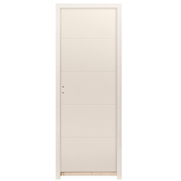 Bloc-porte alvéolaire rainuré prépeint à recouvrement - Huisserie 88/56 et joint confort - serrure PDDT - Quattro Chauvat Portes - 204 CM x 83 CM - Poussant droit