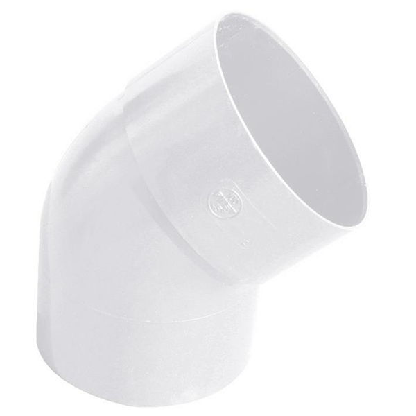 COUDE MXF 45° DIAM.80 3.2MM BLANC