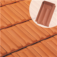 Tuile en terre cuite à emboîtement grand moule faiblement galbée - Marseille Poudenx - Rouge