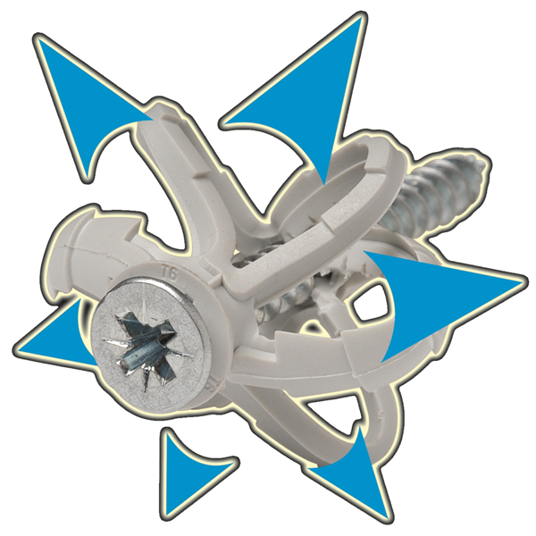 Cheville nylon Pro6 Spit sans vis pour matériaux pleins et creux - 14 x 70 mm - Boîte de 20