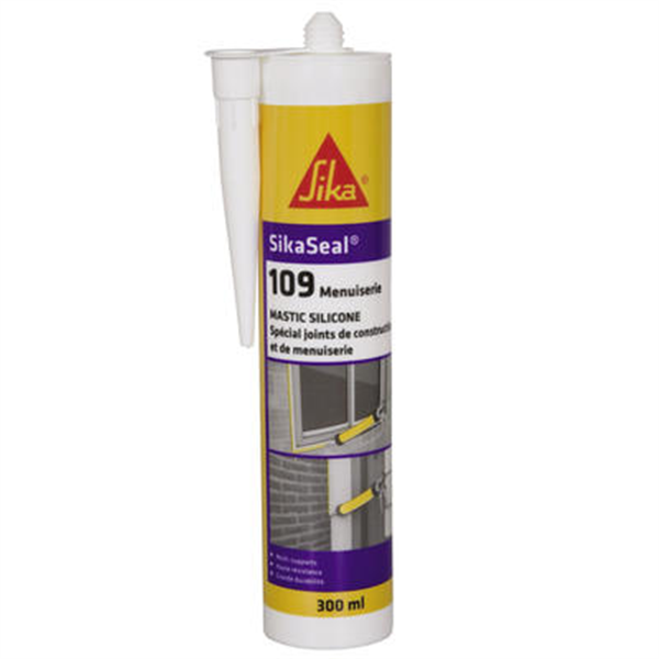Mastic silicone neutre pour menuiseries - SikaSeal 109 - Gris - Cartouche 300 ml