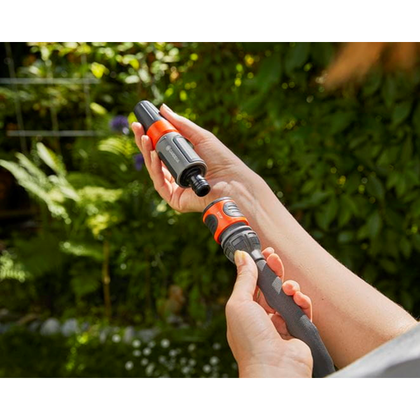 Tuyau d'arrosage textile - Liano Gardena - avec accessoires de raccordement et lance - 30 mètres