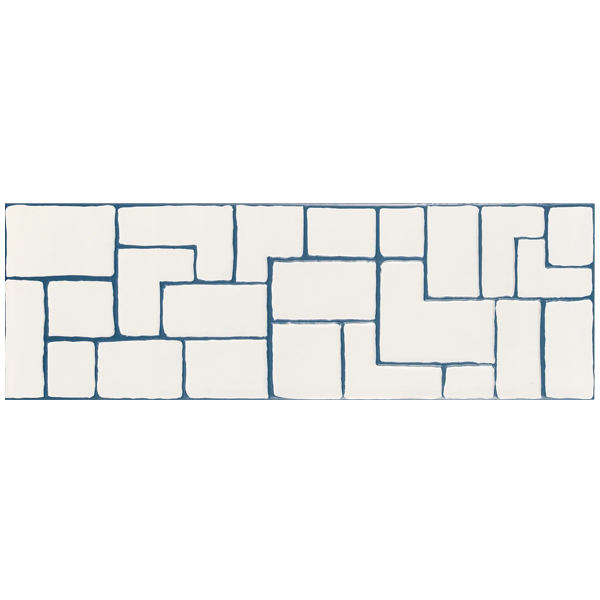 Faïence murale rectifiée pour cuisine et salle de bain - Stay - 20,0 CM x 60,0 CM - ép. 8,00 MM - décor Juk Bleu