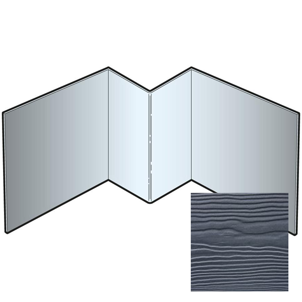 Profil d'angle intérieur pour bardage Cedral Lap - Aluminium laqué Schiste C18 - longueur 3 M