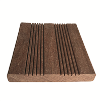 Lame de terrasse striée en bois exotique Cumaru KD classe 4 - 300 CM x 14,5 CM - ép. 21 MM