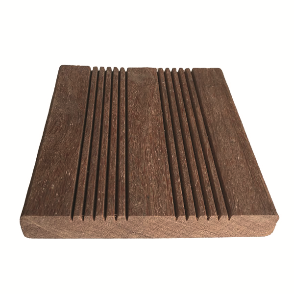 Lame de terrasse striée en bois exotique Cumaru KD classe 4 - 300 CM x 14,5 CM - ép. 21 MM