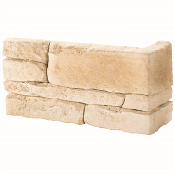 Chaine d'angle en pierre reconstituée pour parement mural Rocky Mountain Ton naturel - Longueur 31 cm x Largeur 10 cm - Hauteur 7.5 - 15 cm - Ép. 2 - 4 cm