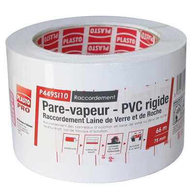 Adhésif renforcé blanc 3M pour raccordement - 66 m x 75 mm