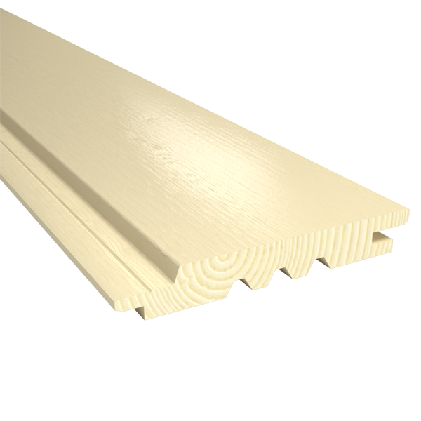 Bardage peint et saturé en sapin du Nord - profil Inca - Sirocco - 20 mm x 125 mm x 4.46 m