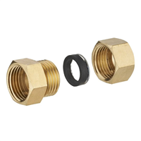 Raccord joint mixte femelle égal - Pour tube en cuivre - Diamètre 14 mm - F 15 x 21 - Laiton