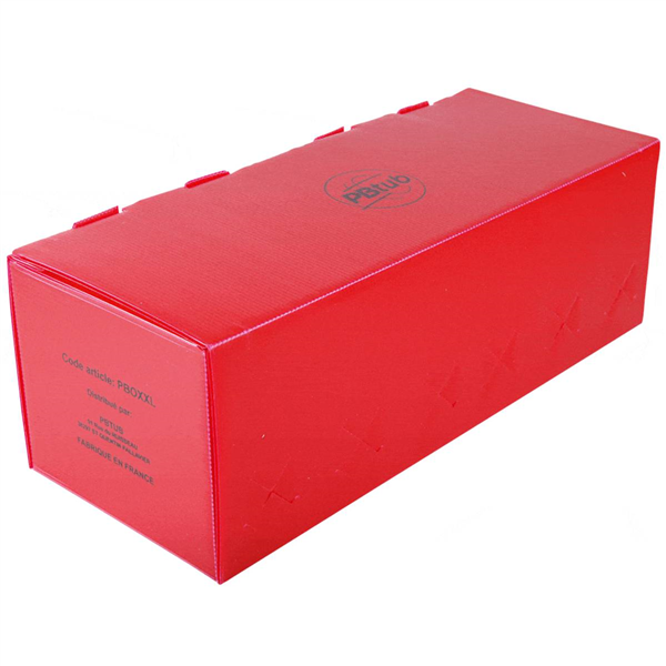 BOITE DE RESERVATION ROUGE 20x50x17 (10) 6 + 4 PRE-PERCAGES Ø 40 mm