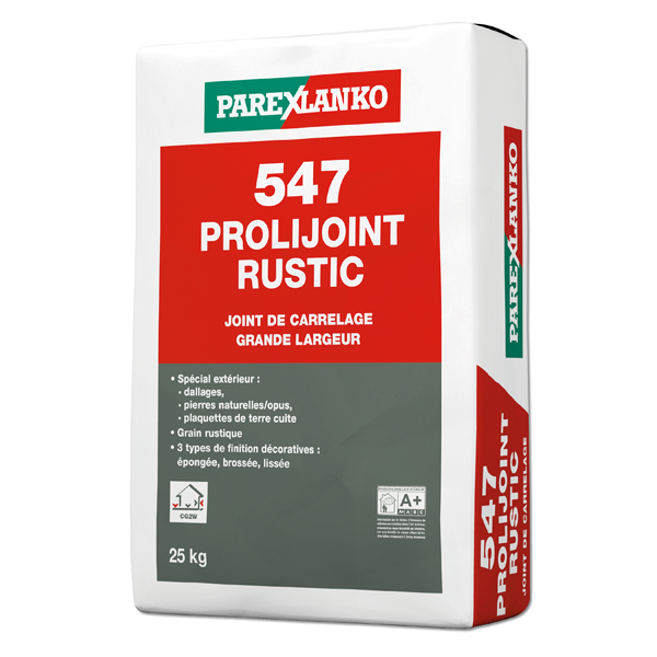 Joint carrelage PROLIJOINT RUSTIC 547 - joint grande largeur de 6 à 50 mm - Sac de 25,0 KG - Pierre