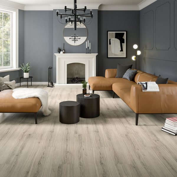 Parquet stratifié Aqua Large 8/32 - 4 chanfreins avec système Aqua CLIC it! 24h - 246 x 8 x 1292 mm - Chêne Padua Gris