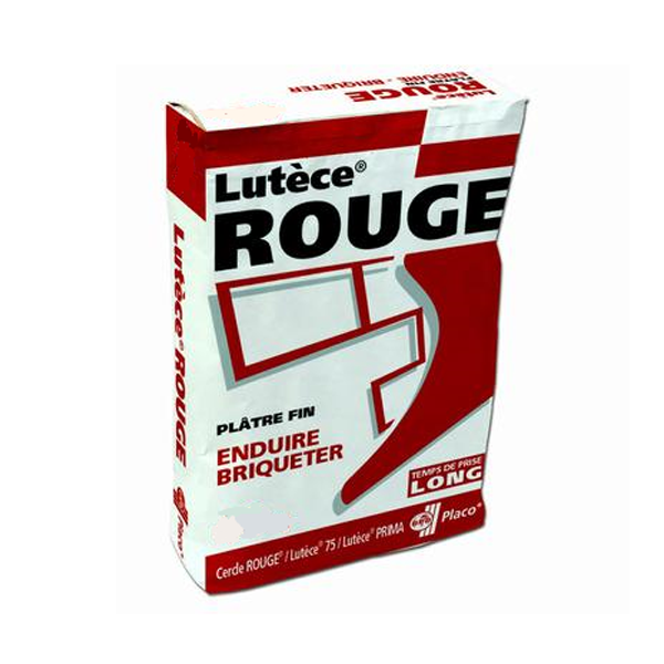 Plâtre fin pour briquetage et enduisage des cloisons - prise longue - Lutèce Rouge - sac de 25 kg