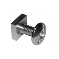 Boulon de gouttière tête cylindrique bombée et écrou carré 6 x 14 mm - Acier zingué - Boîte de 50