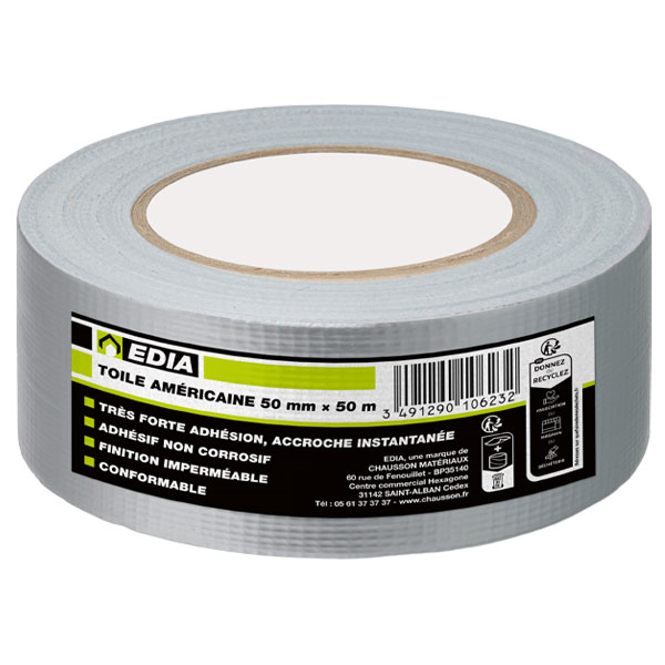 Ruban adhésif étanche multi-usages - toile américaine - 50 mm x 50,00 m