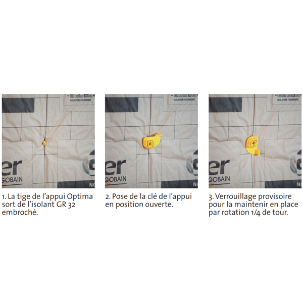 Appui intermédiaire Optima 2 Isover pour fourrure de 45 mm - épaisseur de laine 120 MM - boîte de 50