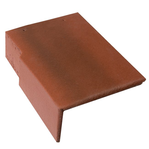 Tuile de rive universelle gauche en béton - Innotech - Rouge vieilli - 42 x 33.3 x 14.5 cm