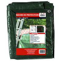 Bâche de protection pour couvreur Elos - 6 x 10 m - 240g/m² - toile verte recyclable
