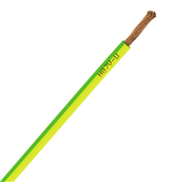 Fil électrique rigide H07VU - pour installations domestiques - section 2.5 mm² - Vert/Jaune - 100 m