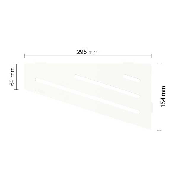 Étagère murale pour salle de bain en aluminium - tablette d'angle - Design Wave - 29,5 x 15 cm - ép. 4 mm - Blanc Mat
