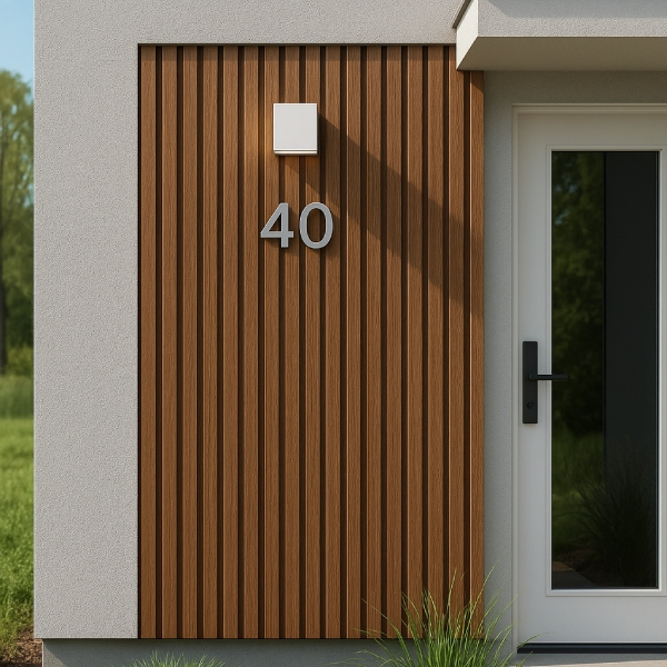 Bardage faux claire voie Ligna Shadow P 9610 - Bois composite - Teck RAL 8024 - 2,90 m x 202 mm - ép. 26 mm