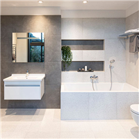 Carrelage intérieur effet béton ciré en grès cérame émaillé - Betonico - 80,0 cm x 80,0 cm - ép. 10,00 mm - Blanc gris