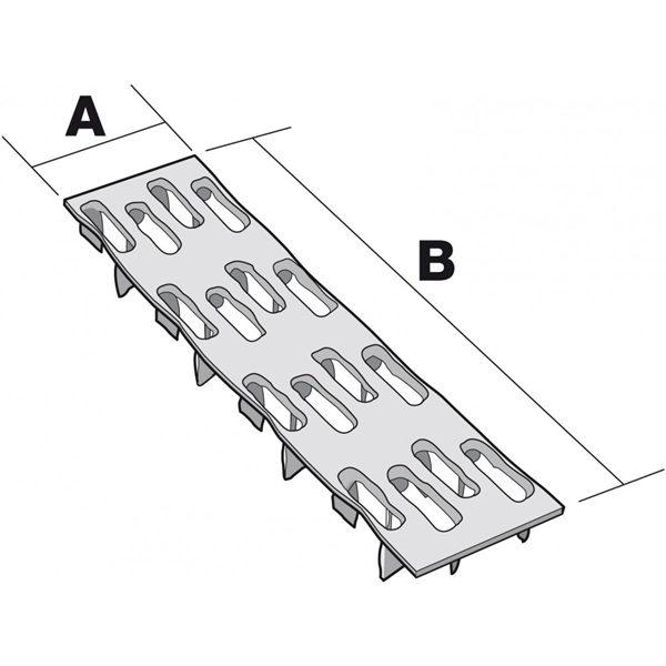 Plaque de réparation à griffes largeur 51 mm longueur 102 mm épaisseur 1 mm