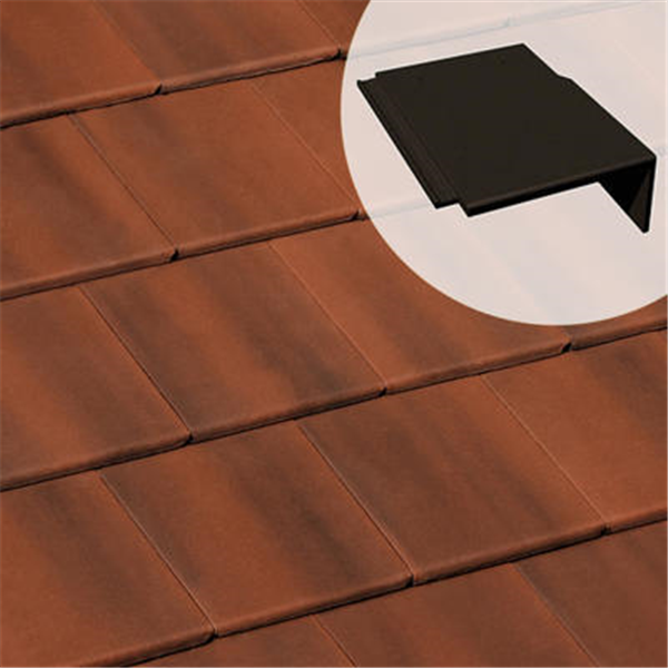 Tuile de rive universelle droite en béton - Innotech - Rouge vieilli - 42 x 33.3 x 14.5 cm