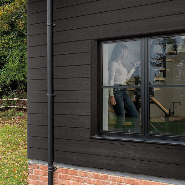 Lame de bardage en fibres-ciment Cedral Click finition relief - 186 MM x 12,00 MM - L. 3,60 M - Noir C50