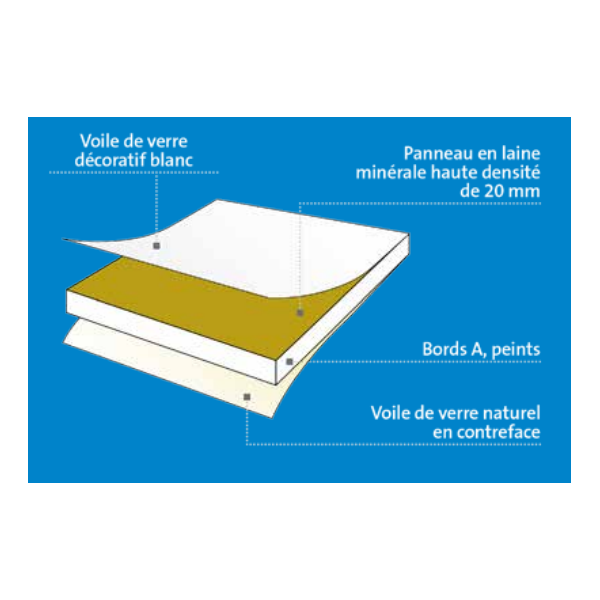 Dalle de faux plafond Tonga Ultra Clean A 20 - Bords A (droits) - Blanc - 600,0 MM x 600 MM - ép. 20,00 MM