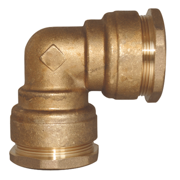 Raccord PE coudé 90° égal en laiton pour tube Ø 25 mm