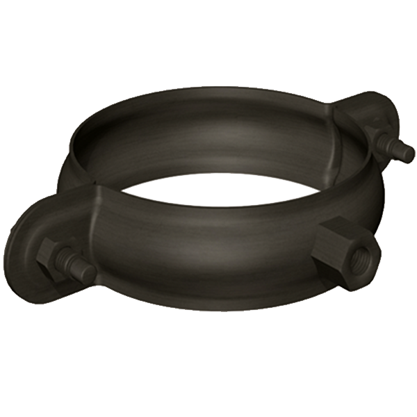 Collier rond à embase 7/150 Rheinzink finition Granum Basalte pour tuyau de descente de gouttière de 80 mm