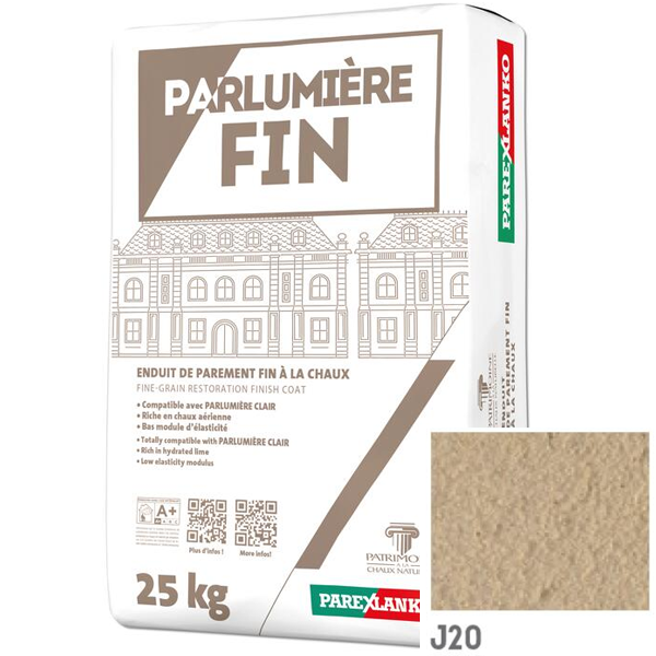 Enduit de parement à la chaux à grain fin Parexlanko Parlumière - Teinte J20 - Sac de 25 KG