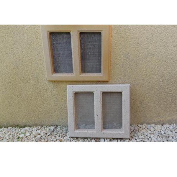 Claustra d'aération en Quartz Terrazo et Marbre avec grille en inox - 155,00 MM x 130 MM - couleur Terre cuite