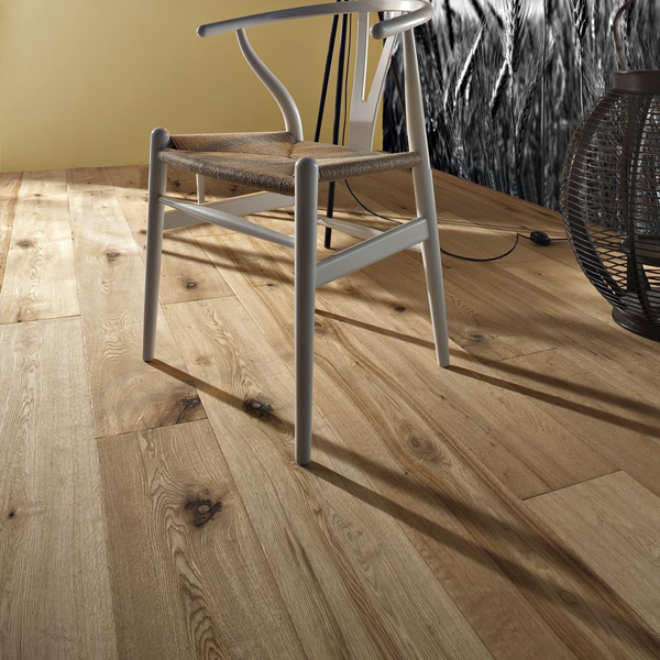 Parquet contrecollé à 3 plis Artisan Chêne Straw raboté à la main - 1900,0 MM x 190 MM - ép. 15,00 MM