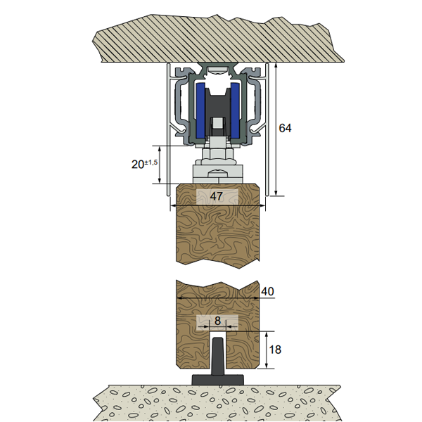 Bandeau à clipser Mantion 13011/300 pour rail SAF-Évolution - fixation au plafond - longueur 3,00 M