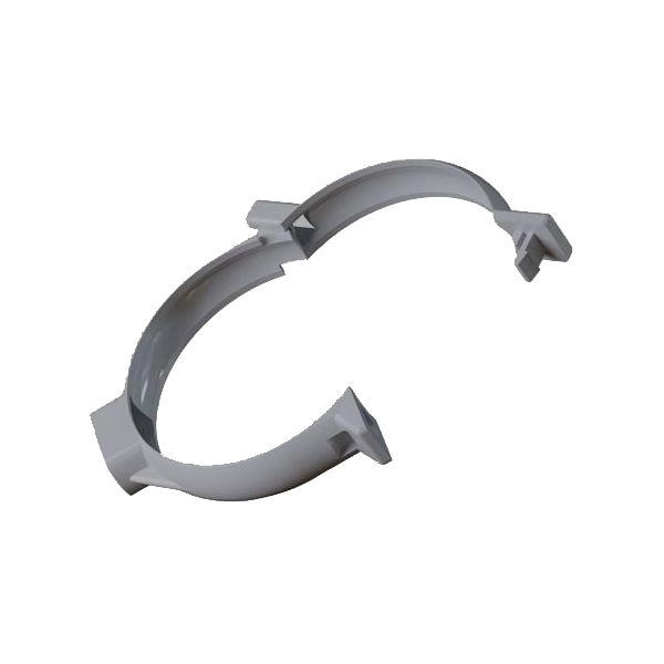 Collier de fixation sans patte à vis MEP 80BV à clipser pour tuyau de descente de 80 mm - PVC Gris