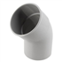 Coude cylindrique mâle-femelle Nicoll pour tube de descente - Angle  45° - Diamètre 80mm - Techtan Gris