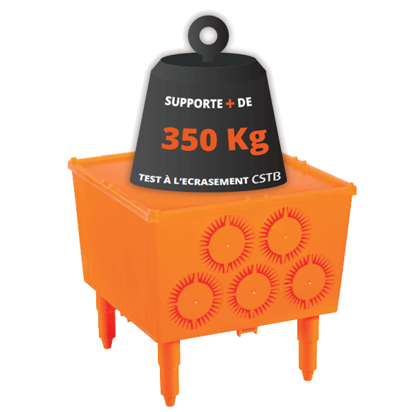 Boite de réservation en polypropylène BTBOX + Renfort - hauteur réglable et résistance 350kg - 25 pièces
