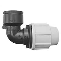 Raccord compression arrosage enterré - Coude femelle Plasson 20x27 3/4" - Diamètre 25 mm