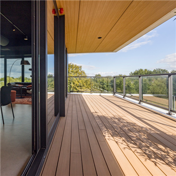 Lame de terrasse en bois composite Atmosphère finition brossée - Silvadec - 138 MM x 23,00 MM - longueur 4,00 M - Brun Lima