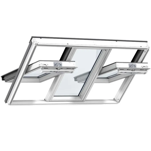 Fenêtre de toit Velux GGLS 3en1 - Rotation manuelle - Vitrage confort - WhiteFinish - 188,0 CM x 118,0 CM
