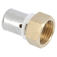 Raccord PER à sertir par écrasement avec écrou tournant femelle 1/2" en laiton - pour tube Ø 20 mm