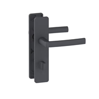 Ensemble poignée de porte à condamnation Vachette Koya - alu noir - entraxe fixation 195 mm - carré 7 mm