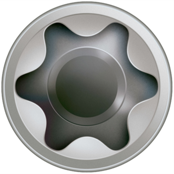 Vis de terrasse Torx T25 - filetage de fixation tête cylindrique en inox A4 - 6x50mm - Boîte de 100