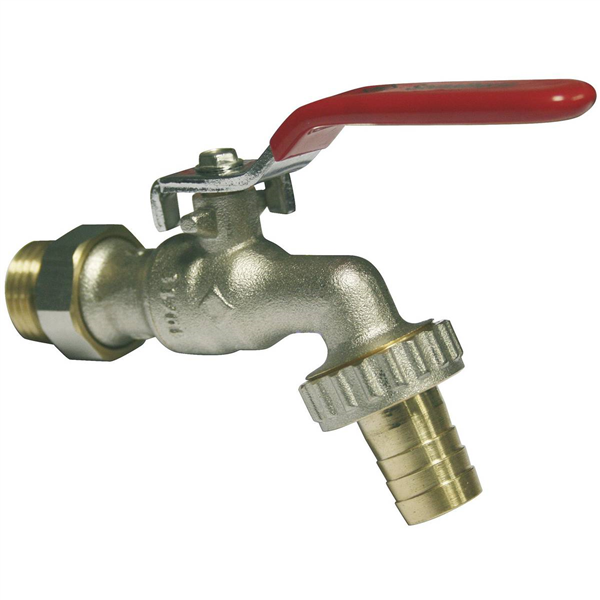 Robinet de puisage orientable à sphère - Poignée plate - Mâle 1/2" - Sortie 3/4